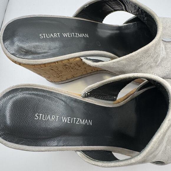 Stuart Weitzman Ultra High Cork Gray Suede Wedges Size 6. Made In Spain Sexy - Picture 8 of 16